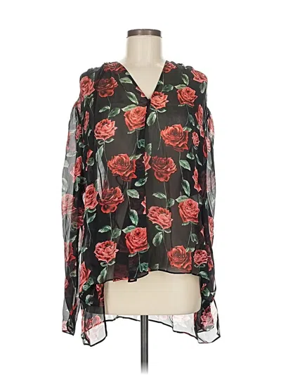 Magda Butrym Sleeveless Silk Top Black Plunge Neckline Tops