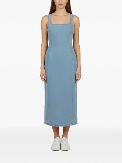 Pre-owned Magda Butrym Sleeveless Slit Midi Dress In Blue