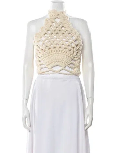 Pre-owned Magda Butrym Sleeveless Top In White