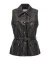 Magda Butrym Leather Belted Biker Vest In Black