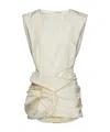 Magda Butrym Silk Wrap Mini Dress In White