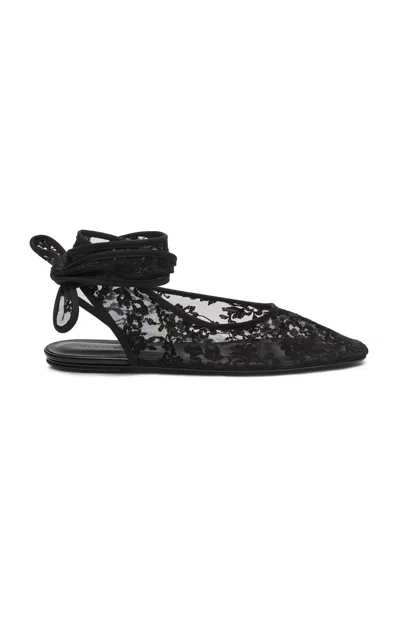 Magda Butrym Slingback Lace Ballet Flats In Black