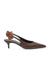 Magda Butrym Slingback Leather Kitten Heels In Brown