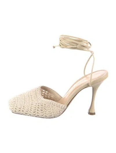 Pre-owned Magda Butrym Slingback Pumps In Neutral