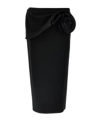 MAGDA BUTRYM MAGDA BUTRYM FLORAL APPLIQUE MIDI SKIRT
