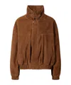 Magda Butrym Solid Color Suede Biker Jacket In Brown