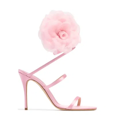 Magda Butrym Spiral Satin High-heeled Sandals In Pink