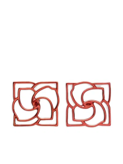 MAGDA BUTRYM SQUARE LOGO EARRINGS