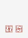 Magda Butrym Square Logo Earrings In Red