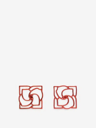 Magda Butrym Square Logo Earrings In Red