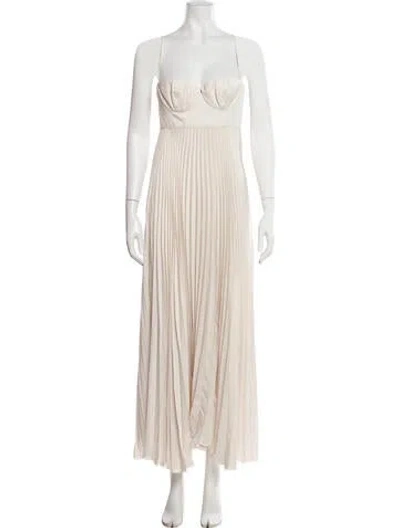 Pre-owned Magda Butrym Square Neckline Long Dress In Neutral