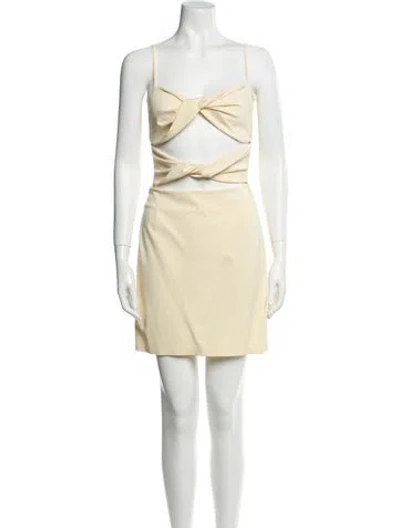 Pre-owned Magda Butrym Square Neckline Mini Dress In Blue