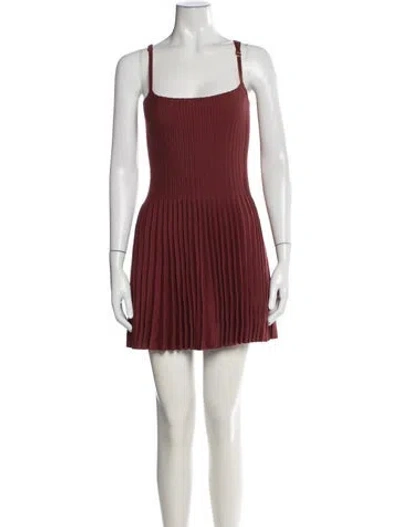 Pre-owned Magda Butrym Square Neckline Mini Dress In Red
