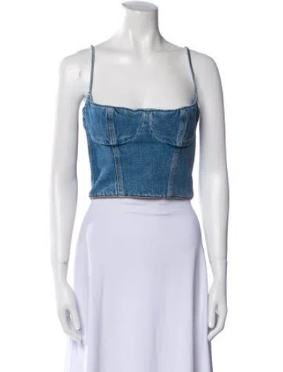 Pre-owned Magda Butrym Square Neckline Sleeveless Crop Top W/ Tags In Multi