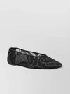 Magda Butrym Square Toe Crochet Ballet Flats With Textured Pattern