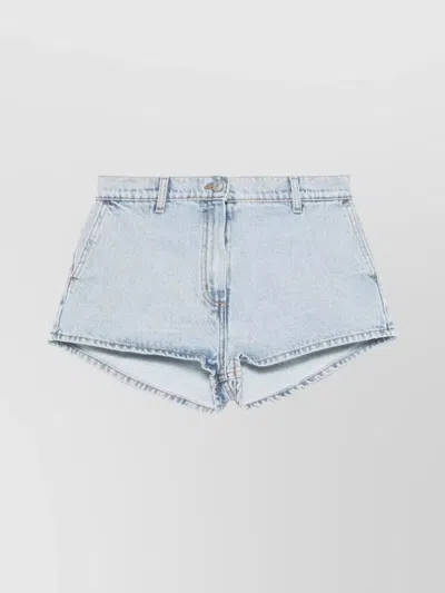 Magda Butrym Ss25 Denim Mini Shorts Raw Hem In Blue