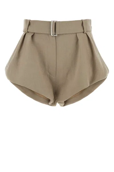Magda Butrym Beige Linen Blend Shorts In Brown