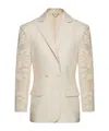 Magda Butrym Lace Crochet Hourglass Blazer In Neutral