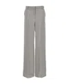 Magda Butrym Satin Straight Leg Pants With Central Crease In Gray