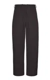 Magda Butrym Straight Cut Cotton Pants In Dark Grey