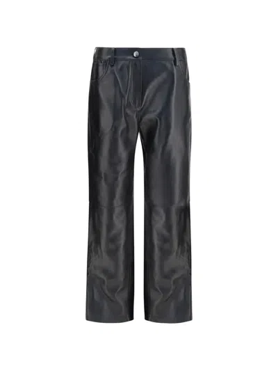 Magda Butrym Straight-leg Leather Trousers In Black