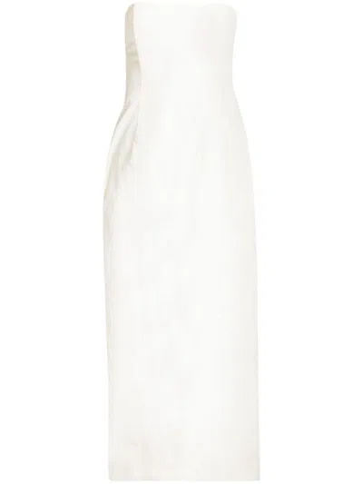 Magda Butrym Strapeless Midi Dress In White