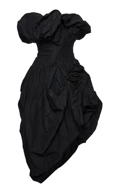 Magda Butrym Strapless Bubble Midi Dress In Black