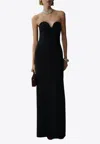 Magda Butrym Draped Wool-blend Bustier Gown In Black