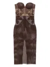 Magda Butrym Strapless Crochet Midi Dress In Brown