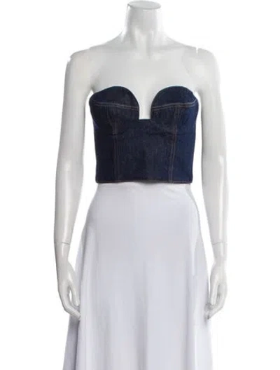 Pre-owned Magda Butrym Strapless Crop Top In Multi