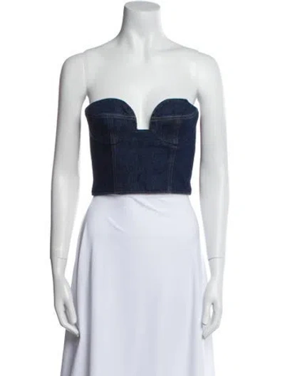 Pre-owned Magda Butrym Strapless Crop Top In Multi