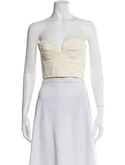 Pre-owned Magda Butrym Strapless Crop Top In Multi