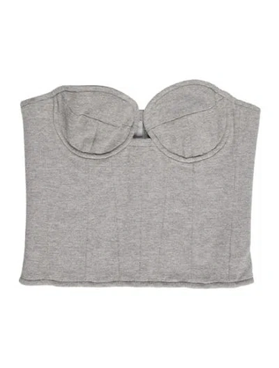 Pre-owned Magda Butrym Strapless Crop Top W/ Tags In Gray