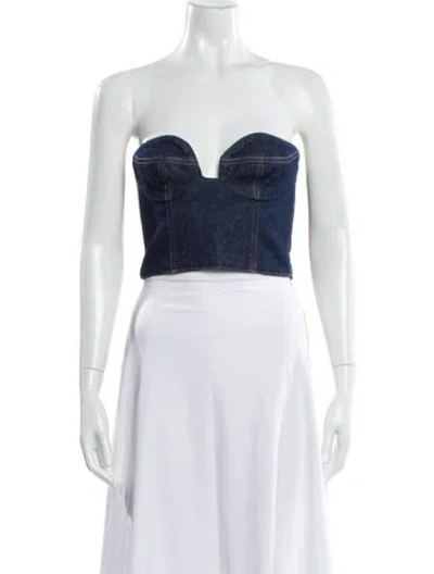 Pre-owned Magda Butrym Strapless Crop Top W/ Tags In White