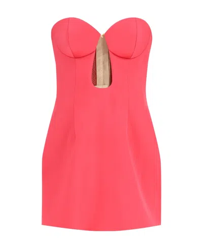 Magda Butrym Strapless Cut-out Silk Minidress In Red