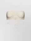 Magda Butrym Strapless Floral Bikini Top With Cut-out Detail In Neutral