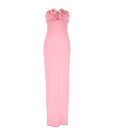 Magda Butrym Strapless Flower Appliqu� Maxi Dress In Pink