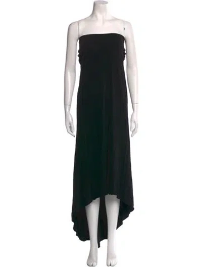 Pre-owned Magda Butrym Strapless Long Dress In Black