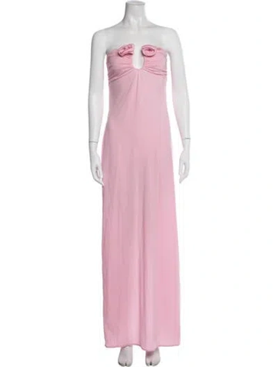 Pre-owned Magda Butrym Strapless Long Dress In Pink