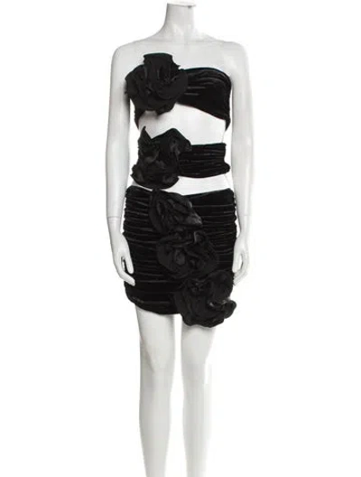 Pre-owned Magda Butrym Strapless Mini Dress In Black