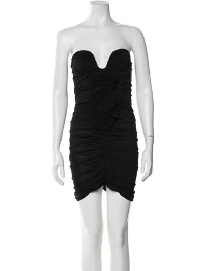 Pre-owned Magda Butrym Strapless Mini Dress In Black