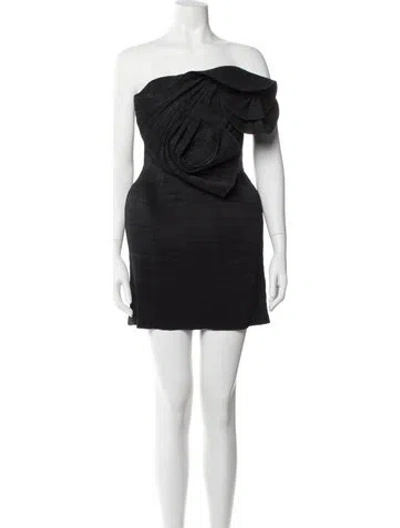 Pre-owned Magda Butrym Strapless Mini Dress In Black