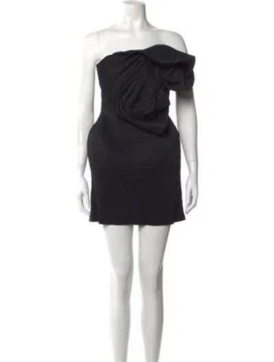 Pre-owned Magda Butrym Strapless Mini Dress In Black