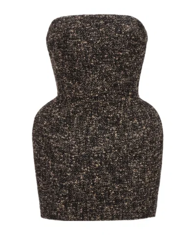 Magda Butrym Strapless Mini Dress In Brown