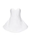 Magda Butrym Lace Poplin Strapless Babydoll Mini Dress In White
