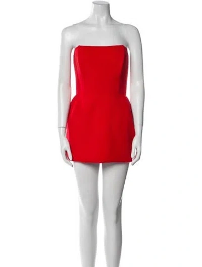 Pre-owned Magda Butrym Strapless Mini Dress In Red