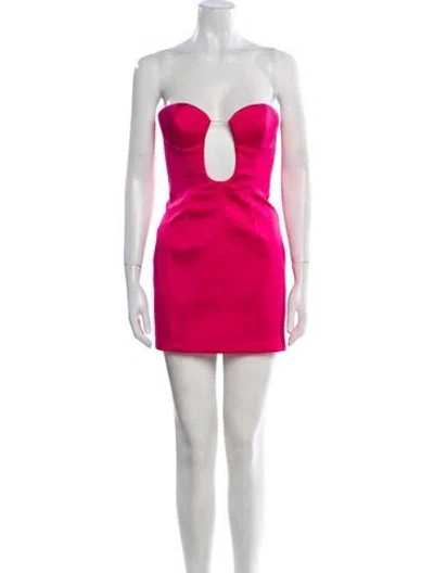 Pre-owned Magda Butrym Strapless Mini Dress In Red