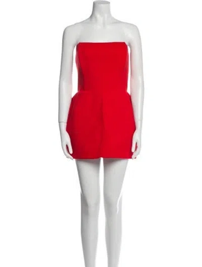Pre-owned Magda Butrym Strapless Mini Dress In Red