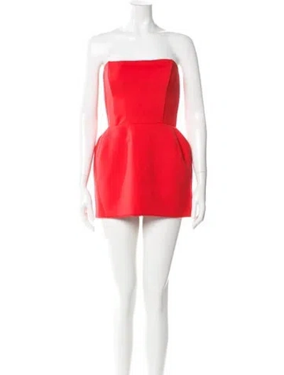 Pre-owned Magda Butrym Strapless Mini Dress In Red