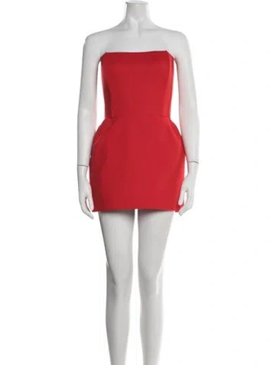 Pre-owned Magda Butrym Strapless Mini Dress In Red